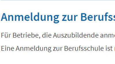 Anmeldung zur Berufsschule